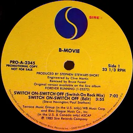 B-Movie - Switch On - Switch Off / Forever Running