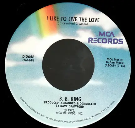 B.B. King - To Know You Is To Love You / I Like To Live The Love