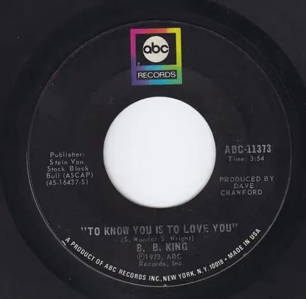 B.B. King - To Know You Is To Love You / I Can't Leave