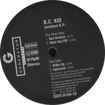 B.C.Kid - Untitled E.P.