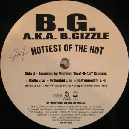 B.G. A.K.A. B.Gizzle, B.G. - Hottest Of The Hot