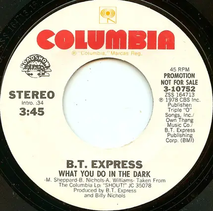 B.T. Express - What You Do In The Dark