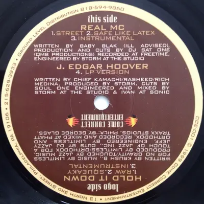 Baby Blak / Chief Kamachi / Krush B. - Real MC / J. Edgar Hoover / Hold It Down