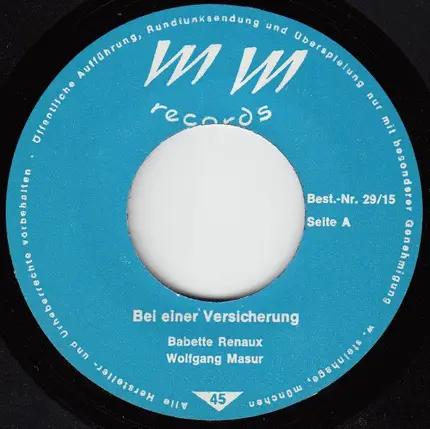 Babette Renoux , Wolfgang Masur - Bei Einer Versicherung