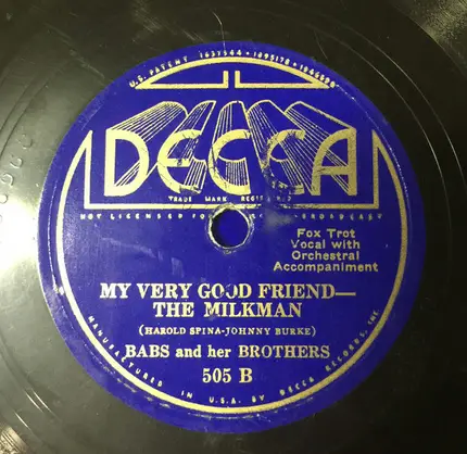 Babs And Her Brothers - Let's Swing It / My Very Good Friend - The Milkman