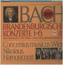 Double LP - Bach (Harnoncourt) - Brandenburgische Konzerte 1-6 - DMM / textured Hardcoverbox + booklet