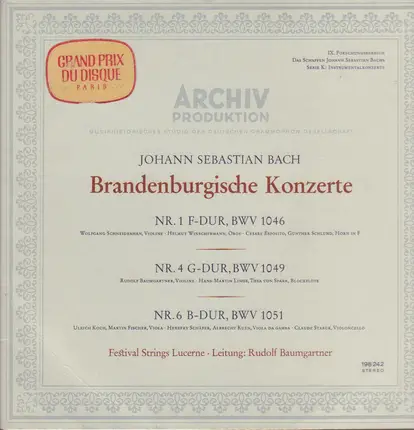 Bach - Brandenburgische Konzerte Nr. 2 F-Dur, BWV 1047, Nr. 3 G-Dur, BWV 1048, Nr. 5 D-Dur, BWV 1050