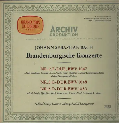 Bach - Brandenburgische Konzerte Nr.2,3,5,, Festival Strings Lucerne, Baumgartner