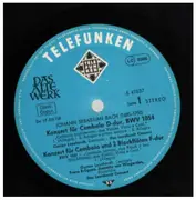 LP - Bach - Cembalokonzerte / Concertos For Harpsichord BWV 1064, 1057, 1058