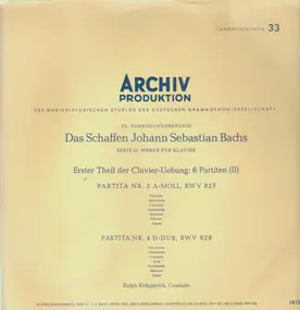 J. S. Bach - Das Schaffe J.S. Bachs: Serie G: Werke f Klavier