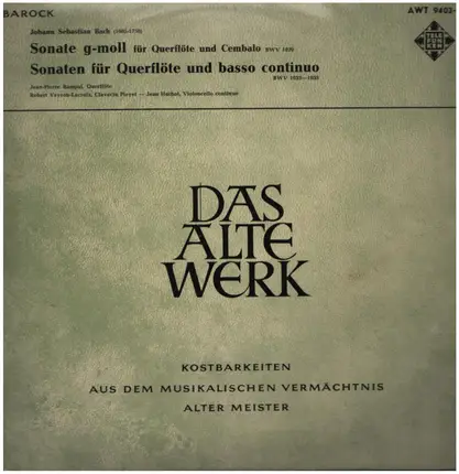 Bach - Sonate für Querflöte und Cembalo G-Moll, Sonaten für Querflöte und B.C.,, J.-P. Rampal
