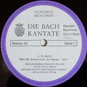 LP - Bachcollegium Stuttgart - Die Bach Kantate (BWV 66 Erfreut Euch, Ihr Herzen / BWV 77 Du Sollst Gott, Deinen Herren, Lieben)