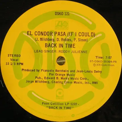 Back In Time - El Condor Pasa (If I Could) / All I Wanna Love Is Love