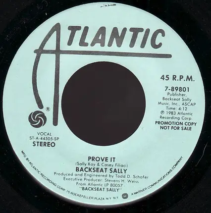 Backseat Sally - Prove It