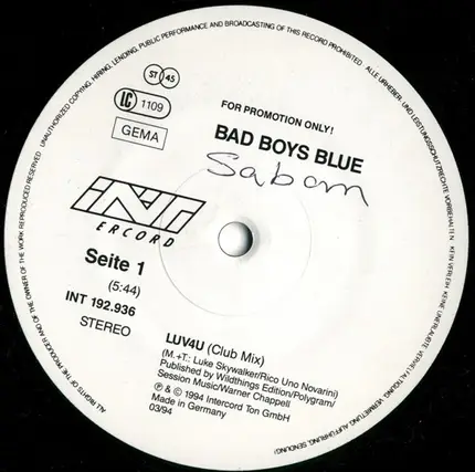 Bad Boys Blue - Luv 4 u