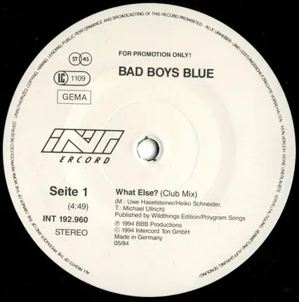 Bad Boys Blue - What Else?