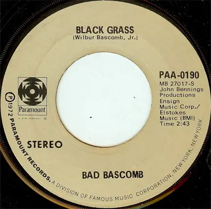 Bad Bascomb - Black Grass / I Feel Like Dancing
