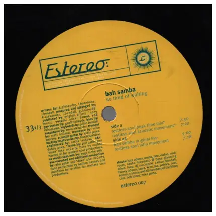 Bah Samba - So Tired Of Waiting