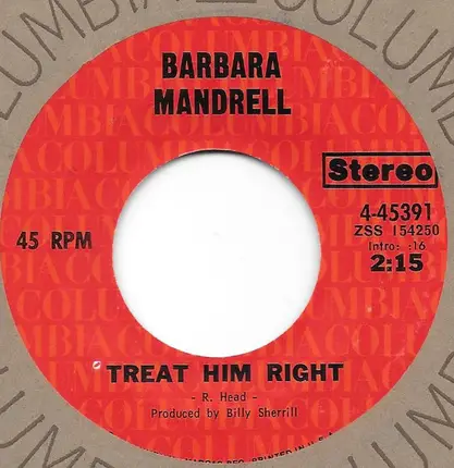 Barbara Mandrell - Break My Mind / Treat Him Right