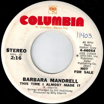 Barbara Mandrell - This Time I Almost Made It