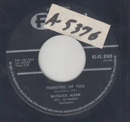 Barbara Allen - Thinking Of You / Say The Magic Words