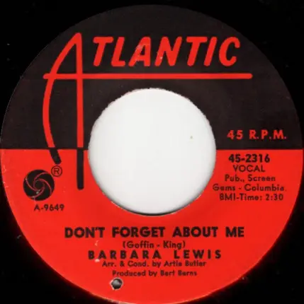 Barbara Lewis - Don't Forget About Me / It's Magic