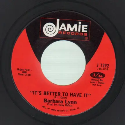 Barbara Lynn - It's Better To Have It / People Gonna Talk