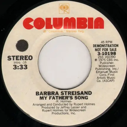 Barbra Streisand - My Father's Song