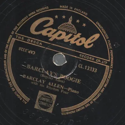 Barcley Allen with his Rhythm Four - Green eyes / Bracley´s boogie