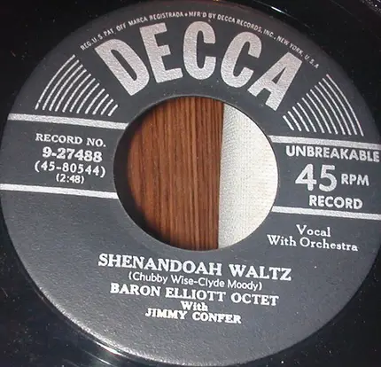 Baron Elliott Octet With Jimmy Confer - Sympathy / Shenandoah Waltz