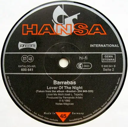 Barrabas - The Lion (Don't Kill The Lion) (Long Version)