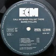 LP - Barre Phillips - Call Me When You Get There
