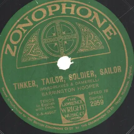 Barrington Hooper And Foster Richardson - Side By Side / Tinker, Tailor, Soldier, Sailor