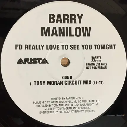 Barry Manilow - I'd Really Love To See You Tonight