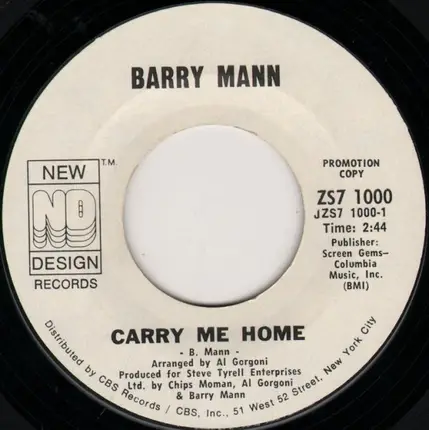 Barry Mann - Carry Me Home