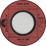 7inch Vinyl Single - Barry Ryan - Eloise / Love Is Love