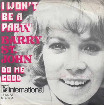 Barry St. John - I Won't Be A Party / Do Me Good