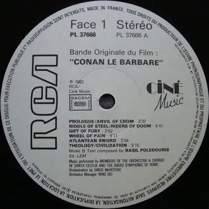 Basil Poledouris - Conan Le Barbare (Bande Originale Du Film)