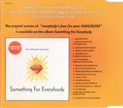 CD Single - Baz Luhrmann - Everybody's Free (To Wear Sunscreen) - The Sunscreen Song (Class Of '99)