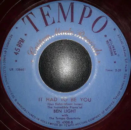 Ben Light With The Tempo Quartette - I'll Get By