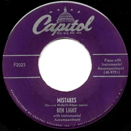 Ben Light - Perfidia / Mistakes