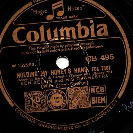 Ben Selvin , Art Kassel - Holding My Honey's Hand / Sing a New Song