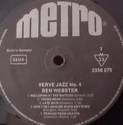 LP - Ben Webster With Harry Edison , Roy Eldridge , Benny Carter , Coleman Hawkins - Verve Jazz No. 4