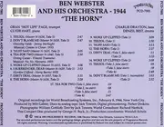 CD - Ben Webster and His Orchestra - The Horn