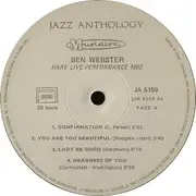 LP - Ben Webster - Rare Live Performance 1962