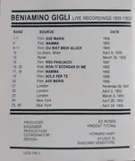 CD - Beniamino Gigli - Live Recordings 1935 - 1955