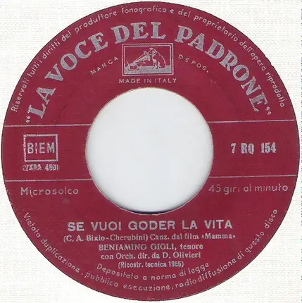 Beniamino Gigli - Mamma / Se Vuoi Goder La Vita