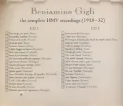 Double CD - Beniamino Gigli - The Complete HMV Recordings (1918-32)