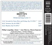 CD - Britten - Serenade For Tenor, Horn And Strings / Nocturne / Phaedra