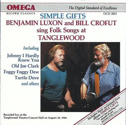 Benjamin Luxon And Bill Crofut - Folk Songs At Tanglewood & Simple Gifts